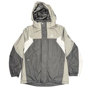 Gerry Boys Winter Jacket Youth M 10 12 Hooded Ski Snow Coat Gray‎